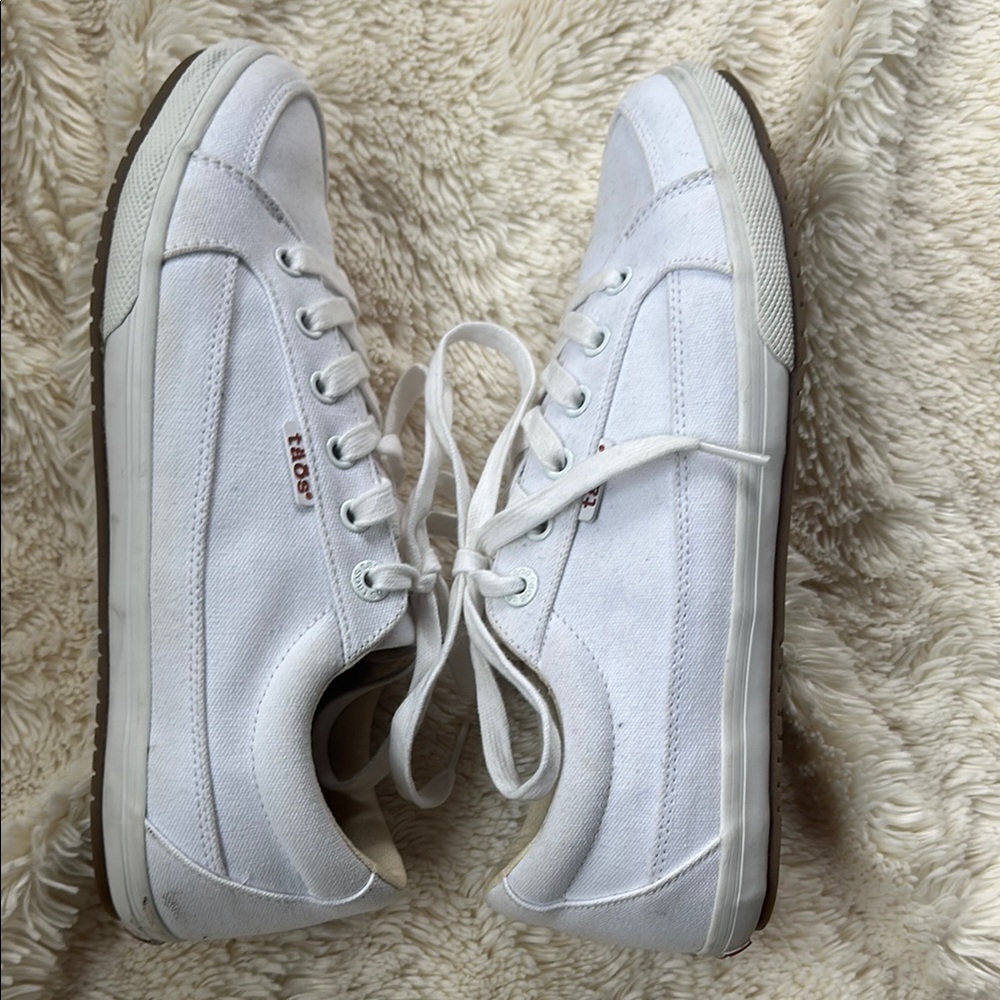Taos White Canvas Sneakers women size 10 - Picture 3 of 9